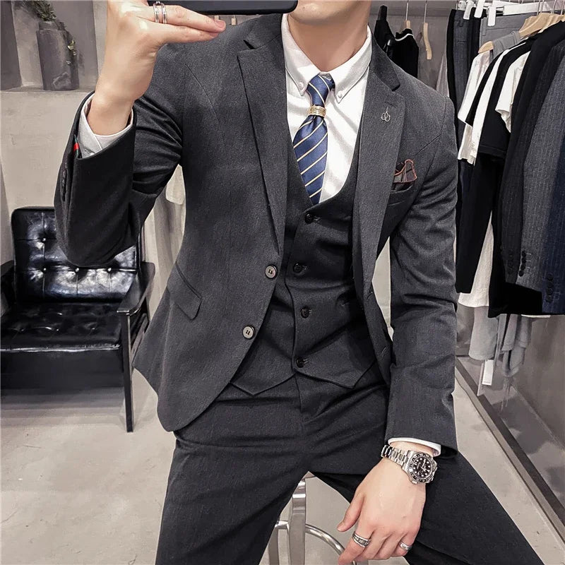 Mens Suit 3Pcs Set