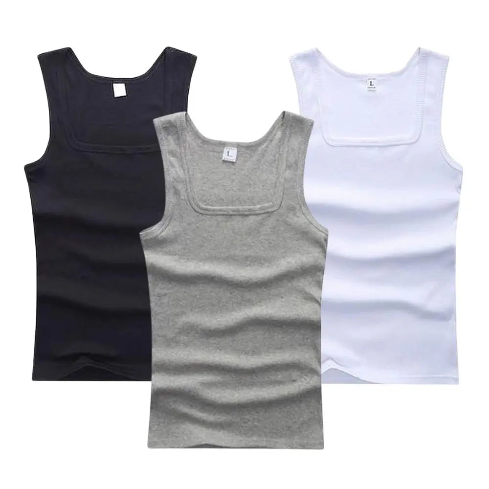 Male  Women Basic Elastic tank top Pure Cotton Sleeveless Men's t-shirt Bodybuilding T-shirt