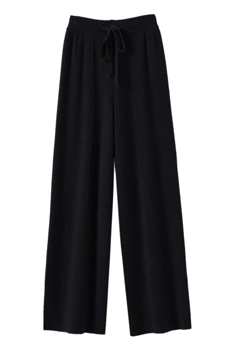 High Waist Knitted Woolen Wide Leg Pants