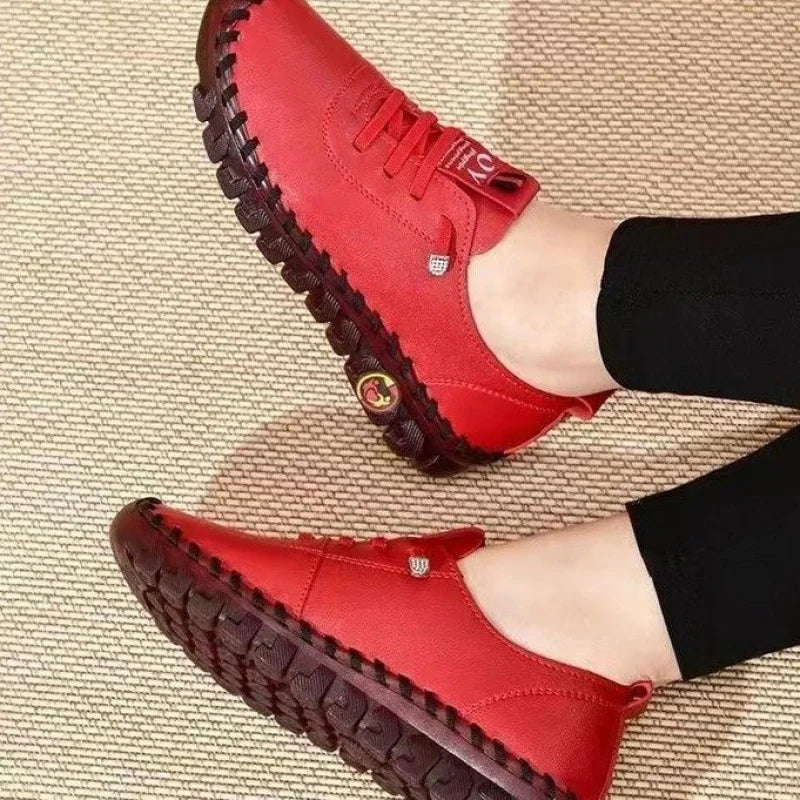 Women Spring and Autumn Hand-stitched Single Shoes Large Size Casual Shoes