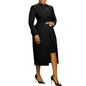Women's Set Full Sleeve Long Blazer Coat+ Long Dress Suit