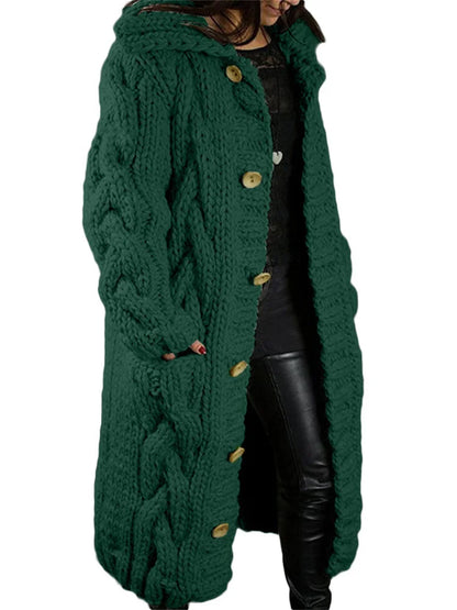 Oversized Cardigan Women Autumn Winter Thick Long Knit Sweater