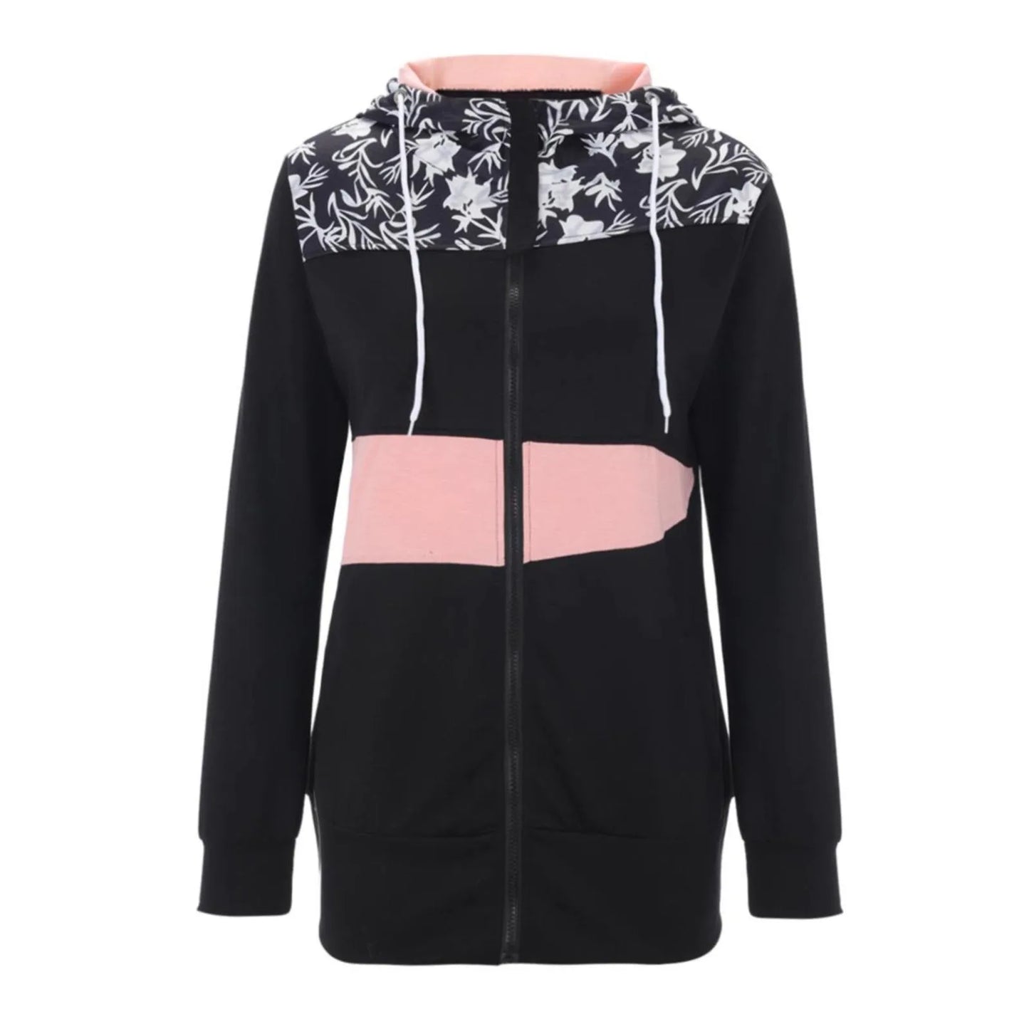 Winter Women Long Sleeve Zipper Hooded