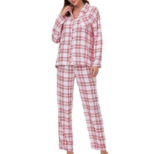 Fashion Plaid Print  Women Sleepwear