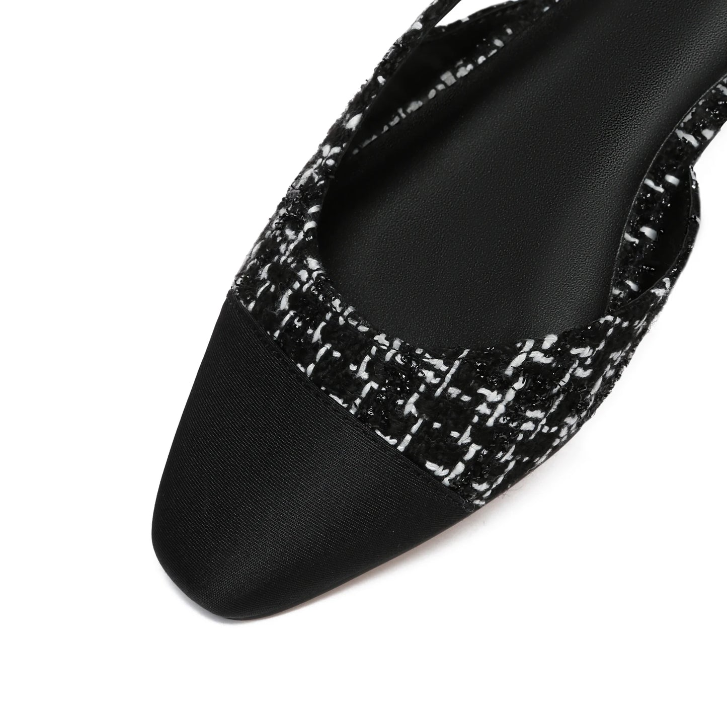 Slingback Flats for Women Square Pointed Toe Two Toned Flats Wedding