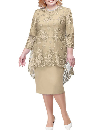 Formal Party Dresses for Ladies From 50 To 60 Years Embroidery Floral Luxury Wedding Guest Church Dresses