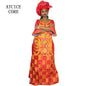 African Dresses For Women 3/4 Sleeve Plus Size Dress With Scarf