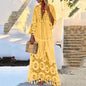 Ladies Bohemian V-Neck Tassel Large Size Casual Dress
