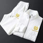 Spring Autumn New Men's Two Piece Set Linen Fabric Casual Sweatshirt and Sweatpants Set