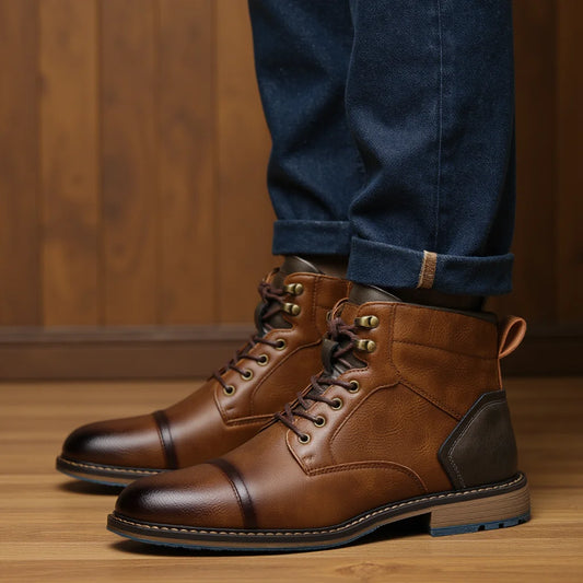 Men Boots Fashion Comfortable Spring Leather Boots