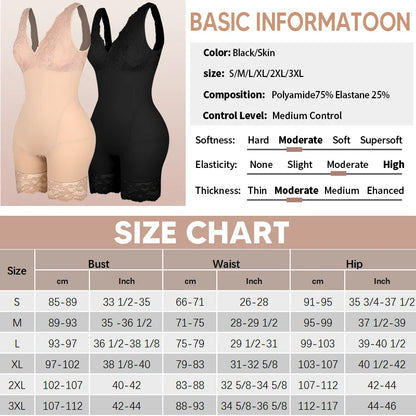 Body Shaper Deep V Neck Compression  Waist Trainer