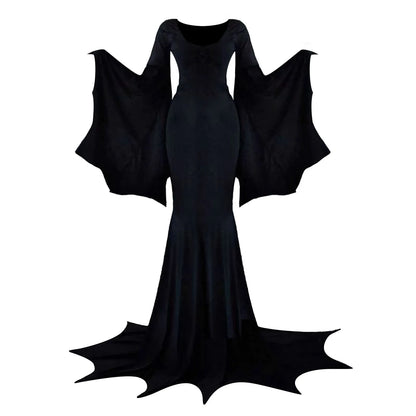 Morticia Addams Dress Women Vampire Bat Dress Costume Adams Family