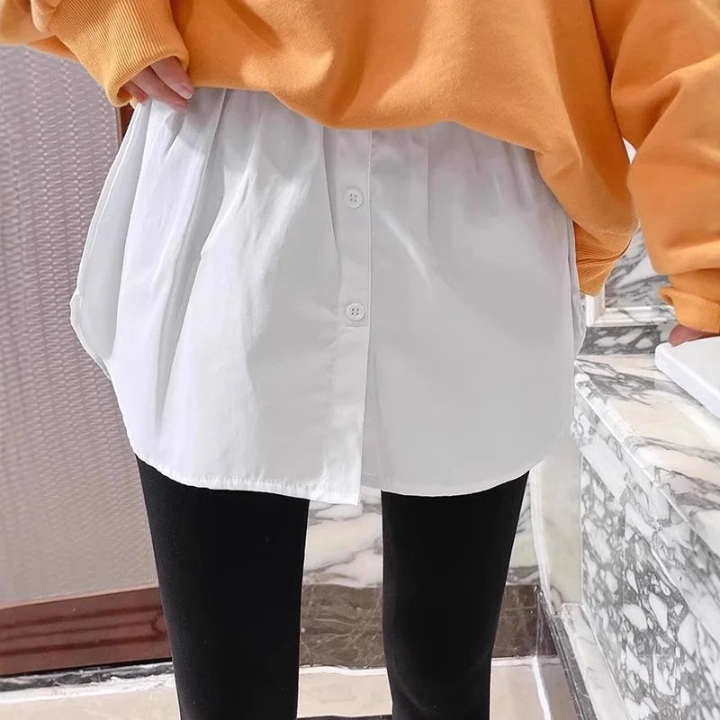 Women Extender Fake Shirt Tail Skirt Blouse Tail Hem Soft Detachable Underskirt Sweater Hemline