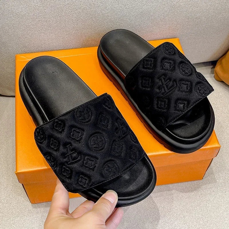 Ladies Magic Sticker Flat Slippers