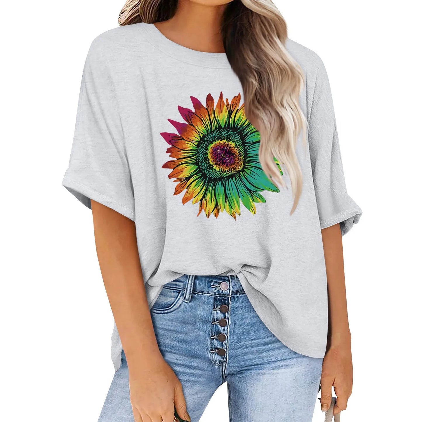 Retro T-Shirt Drop-Shoulder Sleeve Men Women