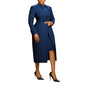 Women's Set Full Sleeve Long Blazer Coat+ Long Dress Suit