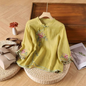 Casual Loose Blouse Shirt Women  Vintage Embroidery Woman Shirt