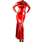 Shiny Metallic Party Evening Gown Dress High Neck Long Sleeve Mermaid Dress