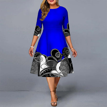 Autumn Winter Fashion Plus Size Folk-custom A-line Dress