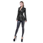 Shiny  Suit Jacket for Women, Long Sleeve, Turn Down Collar,  Sexy High Waisted Top, Clubwear