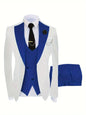 Men's Suits 3 Piece Groom Slim Fit Wedding Prom Party Tuxedo Elegant Formal Events Dress Suit