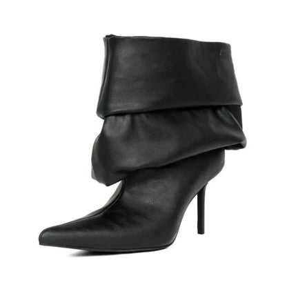 Sexy Snake Pattern Pleated High-heeled Sleeve Boots for Women