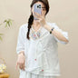Casual Loose Blouse Shirt Women  Vintage Embroidery Woman Shirt