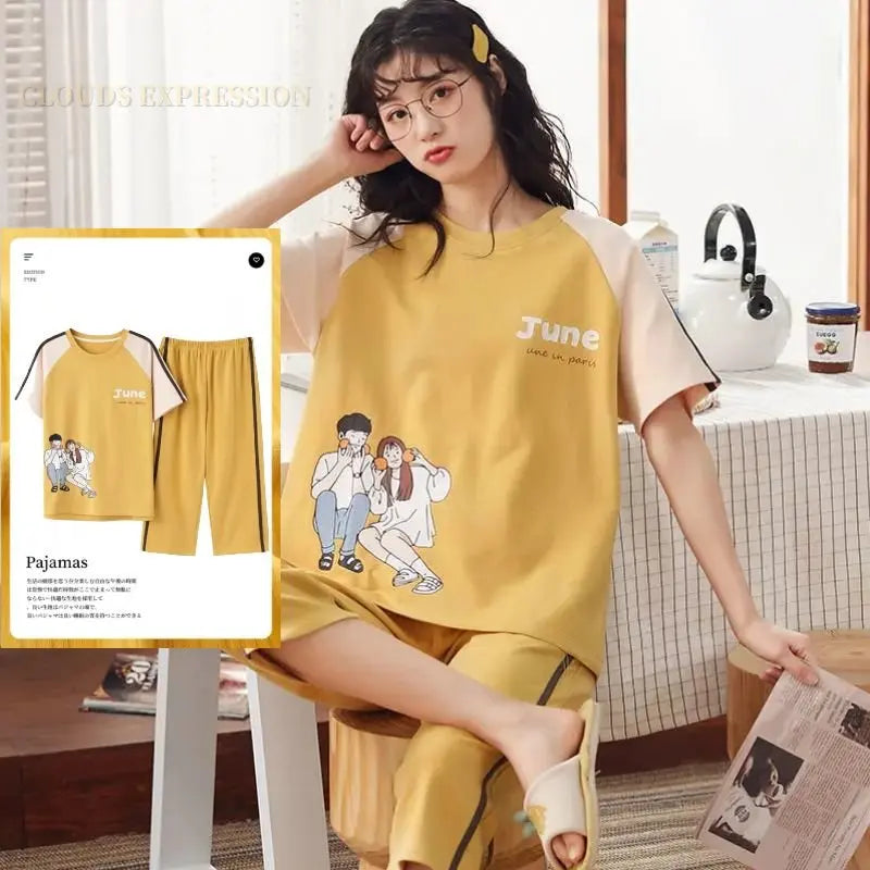 Knitted Cotton Cartoon Pajamas Sets
