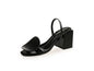 Women Roman Square Round Heel Open Toe Sandals Blue Black White Sandals