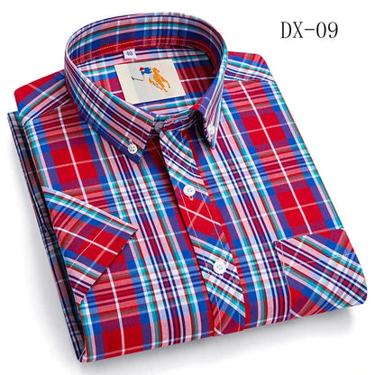 Summer Cotton Plaid Multi Model Plus Size Shirts