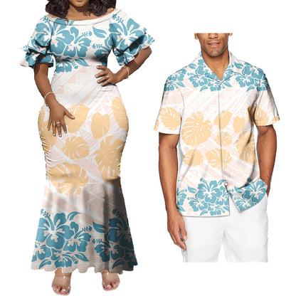 Print Plus Size Women's Dresses Formal Party Casual Dress Match Shirt Men