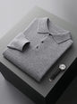 Men's  Casual Loose POLO Knitted Bottom Shirt Jacket Shirt