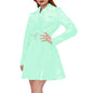 Women's Shiny PVC Leather Belted Trench Coat, Turn-down Collar Coats, Large Size, Latex Look Jackets
