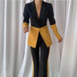 Elegant Women Pants Sets Single Breasted 2 Piece Outfits