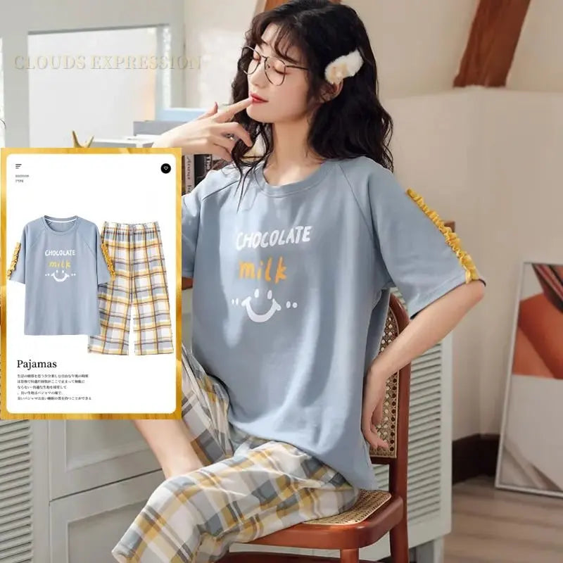 Knitted Cotton Cartoon Pajamas Sets