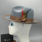 Zipper shallow  fedora hat  woolen hat ladies European punk chain novelty