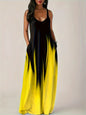 Camisole long dress abstract fashion print temperament street dress