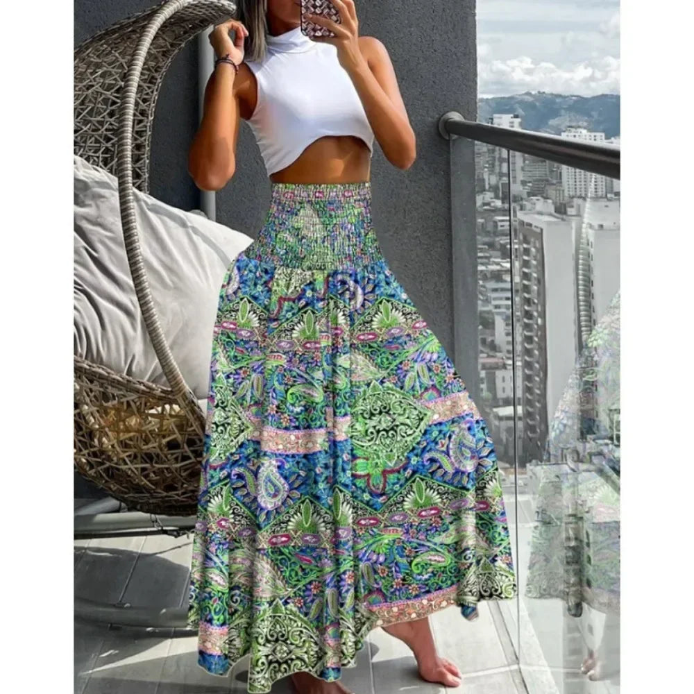 Vintage Casual Fashion Summer Streetwear Long Skirts