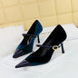Stylish Party Pumps Embellishments T-strap Buckle Shoes