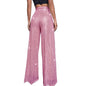 Women Sequin Wide Leg Pants Plus Size