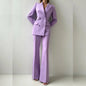 Women Pants Sets With Jacket 2 Piece Double Breasted Blazer