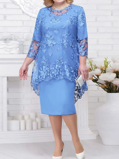 Formal Party Dresses for Ladies From 50 To 60 Years Embroidery Floral Luxury Wedding Guest Church Dresses