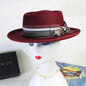 Zipper shallow  fedora hat  woolen hat ladies European punk chain novelty