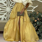 Ladies Party Wear Elegant Gold Taffeta Maxi Skirt