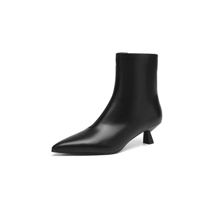 Handmade Genuine Leather Pointed Toe Ankle Boots Women's Modern Boots Women`s   High Heels Elegant Pumps