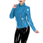 Glossy Leather Motorcycle Jacket for Women Long Sleeve Gothic Punk Style Coat