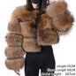 Real Fur Coat Women Natural Raccoon Fur Jacket  Long Sleeve With Hat