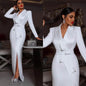Customized White Women Blazer Dress Plus Size