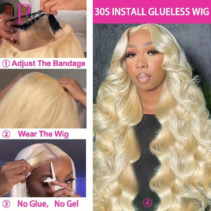 5x5 Body Wave Lace Closure Wigs Brazilian Pre Plucked 613 Colored Transparent Lace Human Hair Wigs For Women