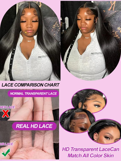 250 Density 13x6 Bone Straight Hd Lace Front Wig 40 46 50 Inch 13x4 Lace Frontal Human Hair Wigs